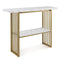 Coast Consoletafel - Bijzettafel - Marmerlook & Goudkleurig Frame - L 120 x B 29,5 x H 92,5 cm