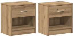 vidaXL - Nachtkastjes - 2 - st - met - lade - 39x28x41 - cm - artisanaal - eikenkleurig