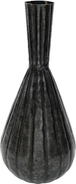 PTMD Dalkin Vaas - H68 x Ø29 cm - Aluminium - Zwart