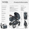 tectake® Mats - 2-in-1 Kinderwagen - Voetenzak Regenhoes Flessenhouder - Antraciet