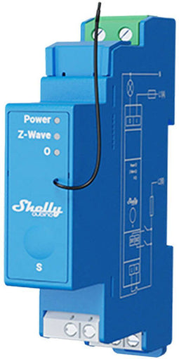 Shelly Qubino Pro 1 - 1-kanaals DIN-rail relais - Z-Wave afstandsbediening - Blauw