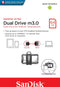 SanDisk Ultra Dual Drive M3.0 - USB 3.2 - 64GB - Grijs