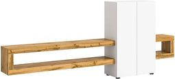 Furnilux Samba - Wandmeubel - Deels open deels dichte kast - Wit eiken - 35x270x112cm