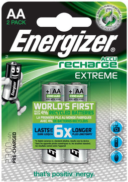 Energizer ENR Recharge Extreme 2300 AA - Oplaadbare NiMH Batterijen - 2300 mAh (2 stuks)