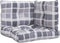 vidaXL - Palletkussens - 3 - st - stof - ruitpatroon - grijs