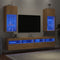vidaXL - Tv-meubels - met - LED-verlichting - 2 - st - 40,5x30x90 - cm - sonoma - eiken