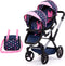 Bayer Design Twin Xeo - Tweeling poppenwagen - Verstelbare handgreep en zonneschermen - Multicolor