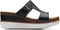 Clarks Lizby Ease - Plateau sandalen - Blokhak met klittenbandsluiting - Black Leather - Maat 41