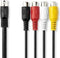 DIN-Audiokabel - DIN 5-Pins Male - 4x RCA Female - Vernikkeld - 0.20 m - Rond - PVC - Zwart - Envelop