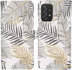imoshion Hoesje Geschikt voor Samsung Galaxy A72 Hoesje Met Pasjeshouder - imoshion Design Softcase Bookcase - Meerkleurig / Glamour Botanic