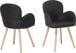 BROOKVILLE - Eetkamerstoel - Zwart - Polyester