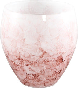 PTMD Urish Windlicht - 14 x 14 x 14 cm - Glas - Roze