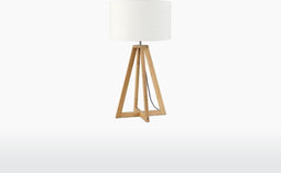 GOOD&MOJO Tafellamp Everest - Wit/Bamboe - Ø32cm - Scandinavisch,Bohemian