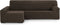 Hoes voor chaise longue met lange armleuning links Eysa THOR Bruin 170 x 110 x 310 cm
