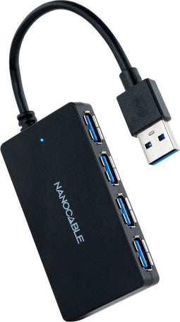 Nanocable 10.16.4403 - USB hub - 4x USB 3.2 Gen 1 - Zwart