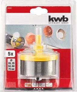 KWB 498500 - Gatenzaagset 28-75mm - 5 zaagkransen met centreerboor 8mm - Grijs