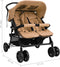 vidaXL - Tweelingkinderwagen - staal - taupe