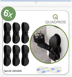 Quadrios 23CA245 Kabelhouder Zelfklevend 23CA245 Zwart 6 stuk(s)