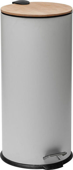 5Five Delta Afvalemmer - Soft close - Antigeur actief koolstoffilter - Uitneembare emmer - 30L - Bamboe Wit