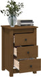 vidaXL - Nachtkastje - 40x35x61,5 - cm - massief - grenenhout - honingbruin