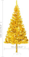 vidaXL - Kunstkerstboom - met - verlichting - en - kerstballen - 180 - cm - PET - goud