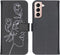 iMoshion Hoesje Geschikt voor Samsung Galaxy S21 Hoesje Met Pasjeshouder - iMoshion Design Softcase Bookcase - Meerkleurig / Woman Flower Black