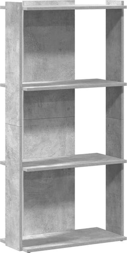vidaXL - Boekenkast - 3-laags - 60x30x120 - cm - bewerkt - hout - betongrijs