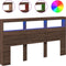 vidaXL - Hoofdbordkast - met - LED-verlichting - 180x17x102 - cm - bruin - eiken