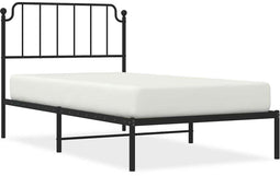 vidaXL - Bedframe - met - hoofdbord - metaal - zwart - 100x200 - cm
