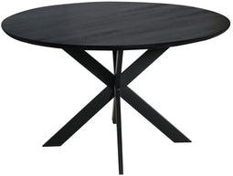 StarFurn Eettafel Ferris Eiken Rond 130cm Zwart