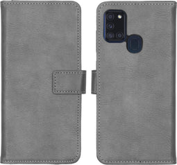 iMoshion Hoesje Geschikt voor Samsung Galaxy A21s Hoesje Met Pasjeshouder - iMoshion Luxe Bookcase - Grijs