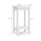 Coast Set van 2 Bijzettafels - 2-Laags Opbergtafel - Wit - 39,6 x 29,6 x 73,5 cm (2 stuks)