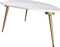 HSM Collection Salontafel Marseille - 90x60x36 cm - Wit/goud - Marmer/metaal