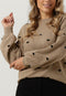OBJECT Jeve Nonsia - Dames Trui L/s Pullover - Beige - Maat XL
