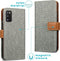iMoshion Hoesje Geschikt voor Samsung Galaxy A41 Hoesje Met Pasjeshouder - iMoshion Luxe Canvas Bookcase - Grijs