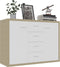 vidaXL - Dressoir - 88x30x65 - cm - bewerkt - hout - wit - en - sonoma - eikenkleurig