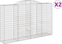 vidaXL - Schanskorven - 2 - st - gewelfd - 300x50x180/200 - cm - ijzer