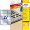 Avery Zweckform L6011-8 - Etiketten voor typeplaatjes 63,5 x 29,6 mm - Slijtvast en UV-bestendig - Zilver (216 stuks)
