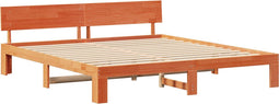 vidaXL - Bedframe - met - Hoofdbord - Gewaxed - Bruin - 180x200 - cm - Massief - Grenenhout