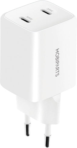 Mobiparts GaN Oplader - Dual USB-C 35W - GaN technologie - Wit