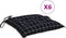 vidaXL - Stoelkussens - 6 - st - 50x50x7 - cm - stof - ruitpatroon - zwart