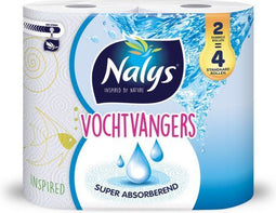 Nalys Keukenpapier Vochtvangers - 80% gerecycled - Maxi-rollen - (2 stuks)
