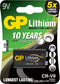 GP CR-V9 - Lithium batterij - 9 V - E-blok - Zwart