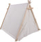 Sunny Sienna Speeltent met vlaggen en vloermat Crème – Wigwam Tipi Tent voor kinderen met Slinger & Opbergtas - Stokken FSC hout - 120x100x105cm