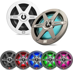 JBL Club Marine 8" - Autospeakers - 150W RMS / 450 Piek - 7 LED Modes - Wit & Grijs