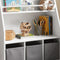 SoBuy KMB34-W - Boekenrek - 1 groot vak 2 boekenvakken 3 opbergdozen - Wit