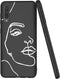 iMoshion Hoesje Geschikt voor Samsung Galaxy A30s / A50 Hoesje Siliconen - iMoshion Design hoesje - Wit / Zwart / Line Art Woman White