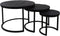 HSM Collection Salontafel District - ø67x46 - Zwart mangohout/ijzer - Set van 3