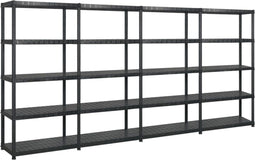 vidaXL - Opbergrek - 5-laags - 340x40x185 - cm - kunststof - zwart