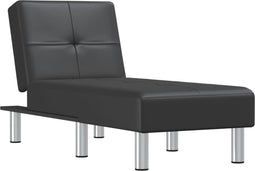 vidaXL - Chaise - longue - kunstleer - zwart